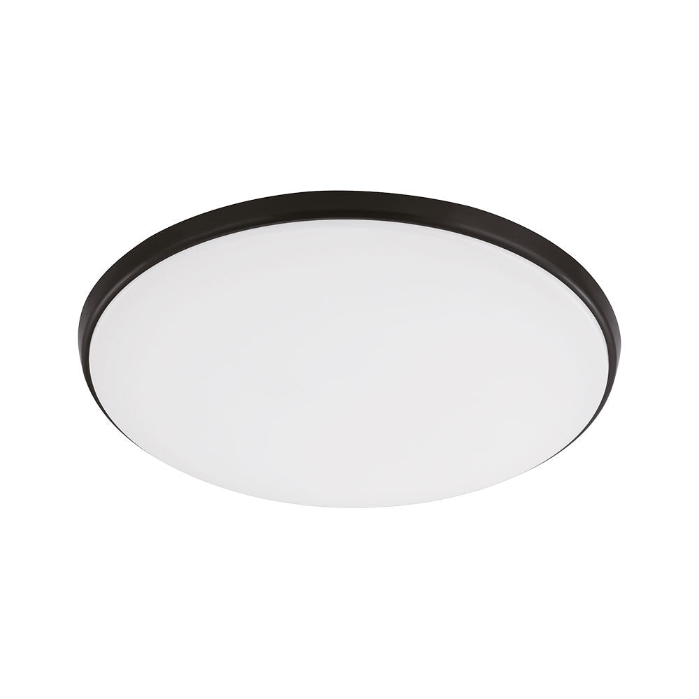 Ollie 12W CCT Dimmable Oyster Light Black Trim